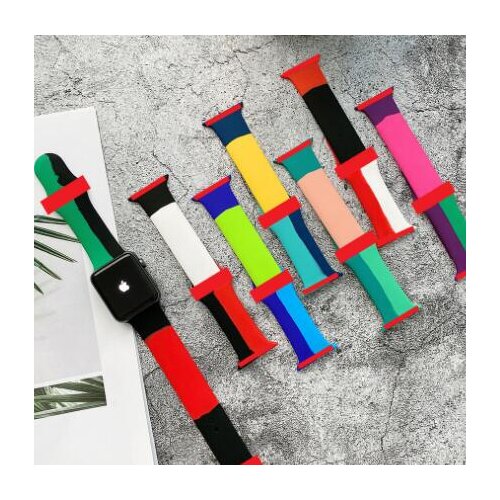 Soft Silicone Black Unity Sport Band for Apple Watch Series 6 5 4 3 SE 38MM 42MM Rubber Watchband Strap for iWatch 6/5 40MM 44MM