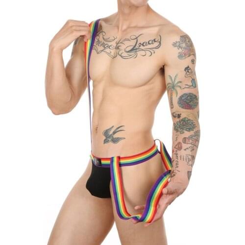 Sexy Strap Underwear Male Thong Mankini Men Leotard Thongs Man Body Costume Bodysuit Mens Stage Perform Bandage Lingerie A30