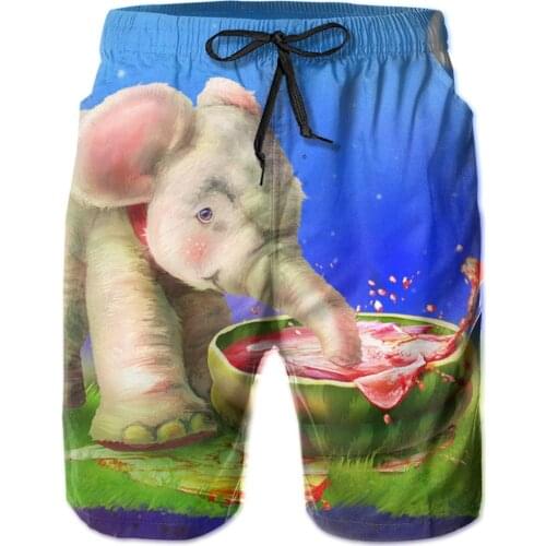 Summer Elephant Board Shorts Men Quick Dry Swimming Trunks Swimwear hombre Vacation Surf Beach Short Pants Casual Male