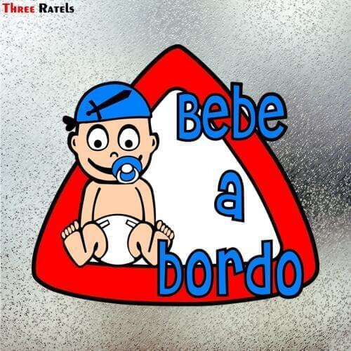 Three Ratels LCS179# 16.4x15cm baby on board in spanish colorful car sticker funny stickers styling removable decal