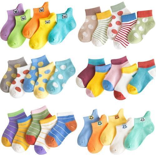 Thin Summer Baby Socks Soft Cotton Mesh Kids Socks 5 Pairs/Lot Short Happy Socks Cute Cartoon Baby Boy Girls Socks Children