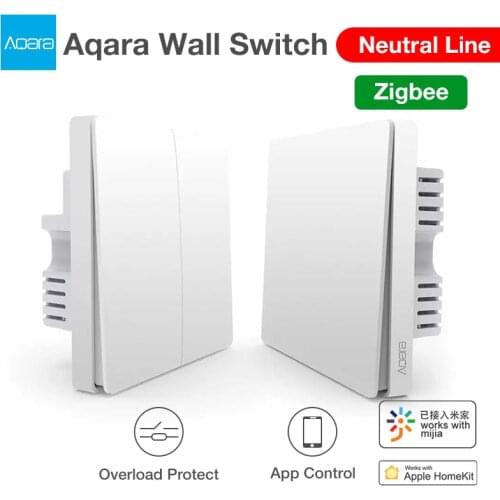 Aqara Smart Wall Switch ZigBee Zero Line Fire Wire Light Remote Control WiFi Switches With Neutral Line Work For Xiaomi Mi Home