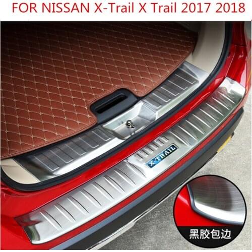 For Nissan X-trail X Trail 2017 2018 Car Styling Rogue Stainless Steel Rear Bumper Protector Sill Trunk Guard Cover Trim Car