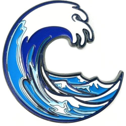 Sea Wave Hard Enamel Pins Collect Fun Metal Cartoon Brooch Backpack Hat Bag Collar Lapel Badge Men Women Fashion Jewelry Gifts