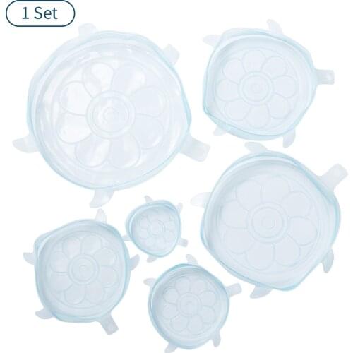1 Set Food-Grade Safe Seal Lids Stretch Silicone Food Storage Covers Reusable Durable Fresh-Keeping Lids For Bowls Cups And Cans