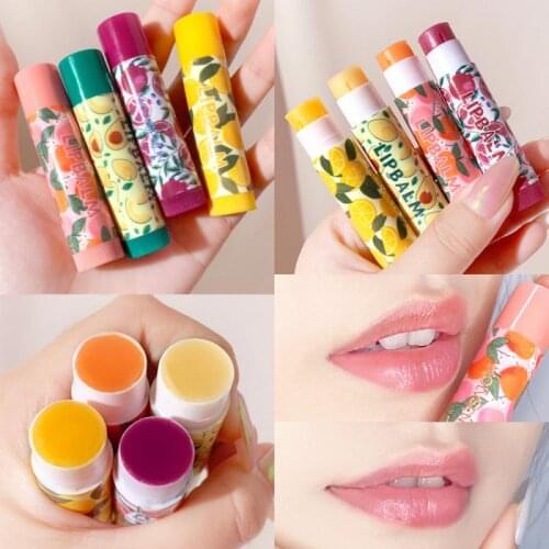1pc Fruit Flavor Lip Balm Longlasting Moisturizing Hyaluronic Honey Colorles Lipstick Anti Aging Dead Skin MakeUp Cosmetic TSLM1