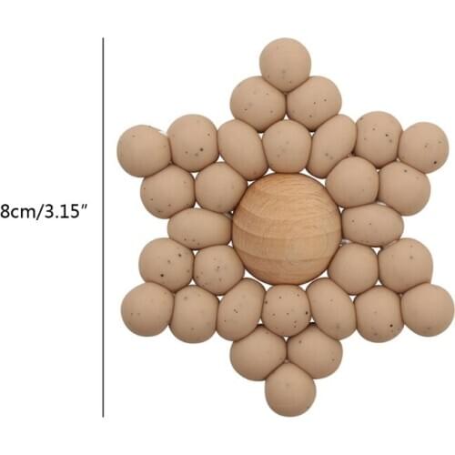 Premium Quality 1PC Baby Teether Gym Play Beech Toy Teething Bracelet Pendant Food Grade Silicone Beads Montessori Baby Toys