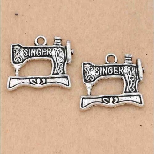 10pcs Antique Silver Plated Sewing Machine Charms Pendants for Jewelry Making Bracelet Jewelry Findings Accessories 18x20mm