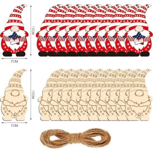 10 Pcs Mini Gnomes Wood Slices Gnome Wood Sign Cute Gnome Decor Christmas Tree Decor Garden Decor Home Decoration Craft Kit