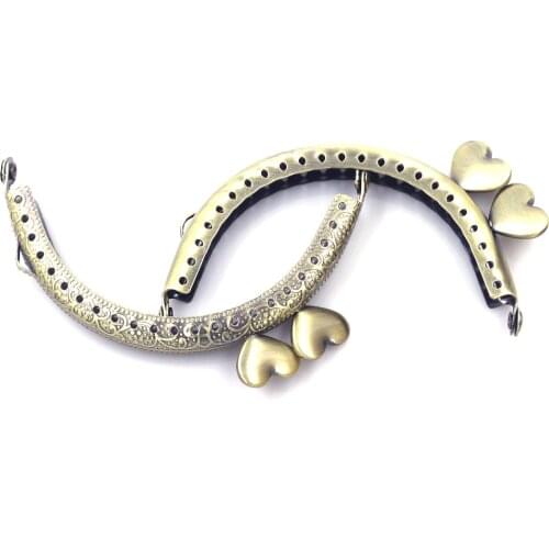 2PCS 8.5cm Bronze Tone Metal Purse Frames Kiss Clasps Lock Clutch Buckles DIY Crafts Accessories Handbag Handle Replace Hardware