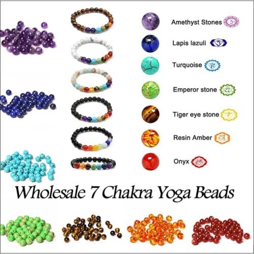 7 Chakra Gem Stone Beads Yoga Reiki Healing Balancing Maxi Chakra Necklaces Bracelet Earrings Bead Bijoux Femme Jewelry 2021 New