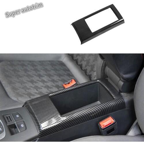 Lapetus Accessories Interior Armrest Box Frame Cover Trim Carbon Fiber Look ABS Fit For Audi A3 V8 2014 2015 2016 2014 2018 2019