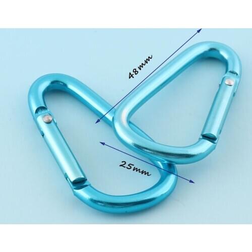 Aqua Carabiner keychains Spring Clasp Snap Hook 6pcs 48mm Carabiner Clips Aluminum Hanging Buckles