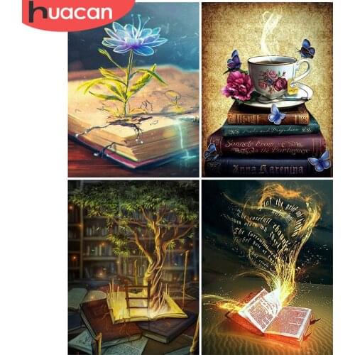 HUACAN 5D DIY Diamond Painting Book Full Square Round Daimond Mosaic Landscape Diamond Embroidery Cross Stitch Home Home Decor
