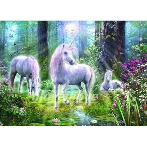 Full Diamond Mosaic Cross Stitch Unfinished Diy 5D Diamond Painting Unicorns Needlework Diamond Embroidery Newest Decor FG1947