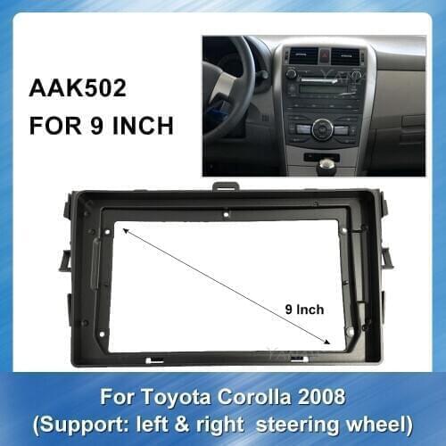 2din Car Radio GPS Navigation Fascia Panel for-Toyota Corolla 2008 Car Stereo Receiver Interface Dash CD Trim Gray Install Frame