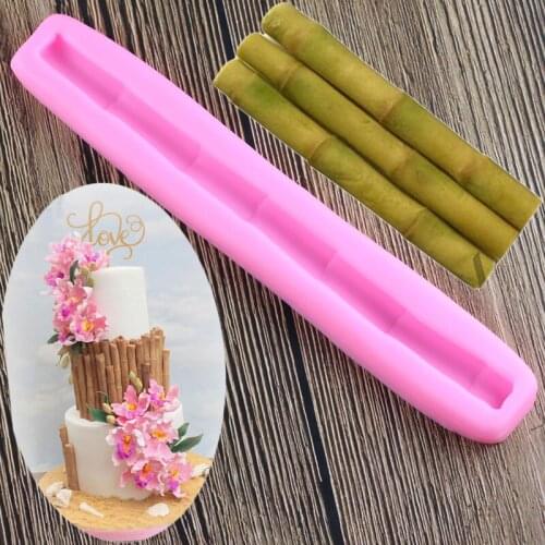 Bamboo Cake Border Silicone Mold Fondant Molds DIY Cake Decorating Tools Candy Chocolate Gumpaste Mould Cupcake Baking Moulds