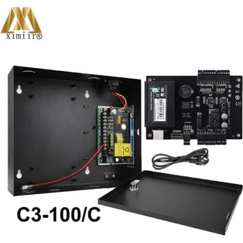 Biometric Door Access Control Panel C3-100 Control One Door With Power Supply Box ZK Smart Access Control Board