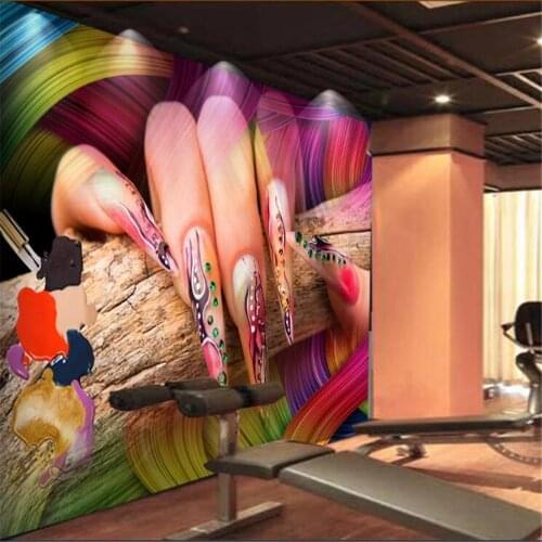 Milofi custom large wallpaper mural beauty salon nail salon tooling background wall decoration painting