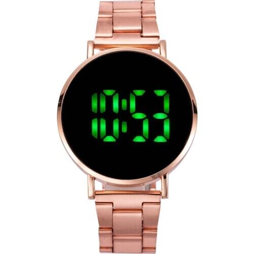 Womens Digital Watches Luxury 2021 Newest Stainless Steel Watch Women Men Sport Bracelet Rose Gold Electronic Clock Reloj Mujer