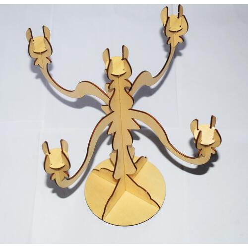 1pcs Christmas 3D Wooden candle Holders puzzles/desk decoration Model/baby toys for children gift/diy Toy Accessories/es037