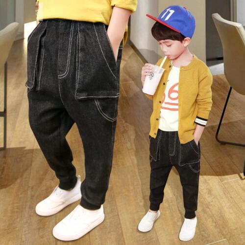 Kids Clothing 2019 New Autumn Children Denim Pants Baby Boys Trousers Gun Cotton Pencil Pants Spring Leggings Boy Wild Jeans