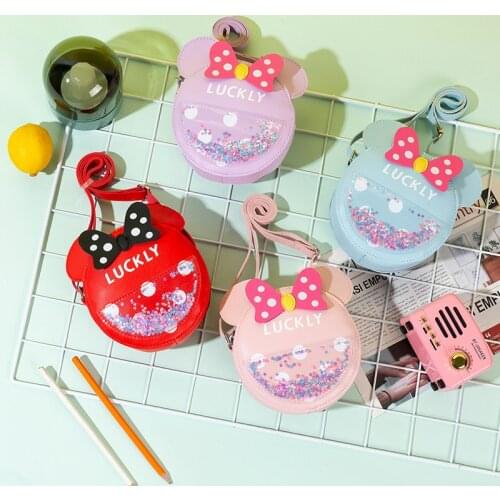 Kids Purses and Handbags Mini Crossbody 2021 Cartoon Cute Little Girl Bow Coin Pouch Wallet Children Clutch Bag