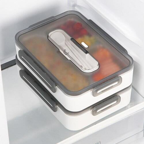 Microwave-heatable 3 Compartments Kids 304 Stainless Steel Lunch Box Bento Case