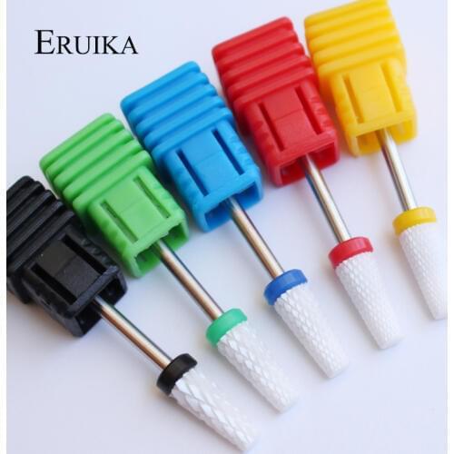 ERUIKA 1pc Ceramic Cone Nail Drill Bit Mills Cutter Electric Manicure Drill Machine Device Accessory Remover Gel Nail File Tools