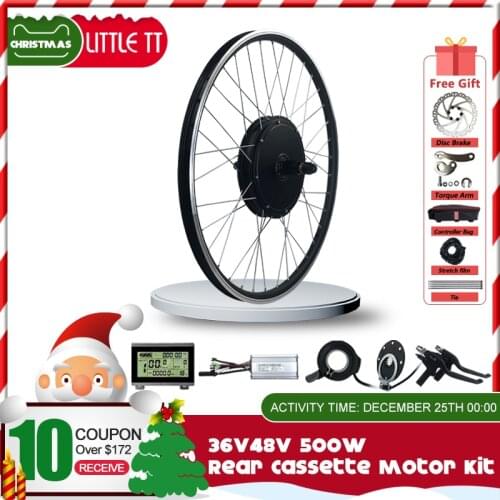 Ebike Rear Wheel Motor 36V48V 500W Brushless Cassette Wheel Hub Motor Engine 20-29inch 700C For Electric Bicycle Conversion Kit