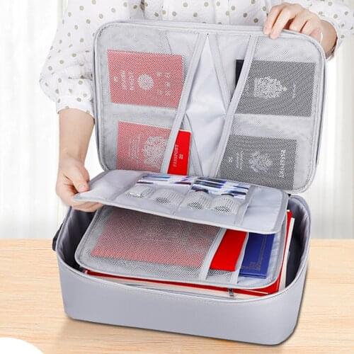 DDocument Organizer Briefcase A4 Folder Holder Mens Womens Bag Cover Purse Passport Home Travel Functional File Storage Case