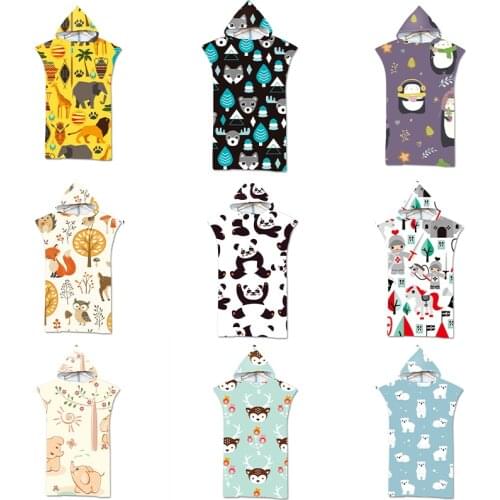 Adult Soft Quick Drying Swimming Pool Beach Towel Microfiber Changing Bathrobe Cloak Hooded Gym Surf Poncho Swimsuit Beachwear