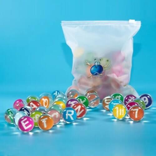 Number 32 elastic ball bags plastic children solid non-toxic kindergarten baby bounce ball English letter toy ball