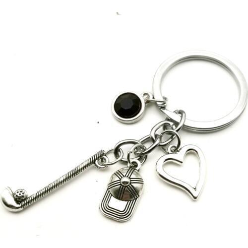 New 9 Color Jewelry Golf Key Chain Club Hat Cute Key Chain Club Key Ring Men and Women Jewelry Gift
