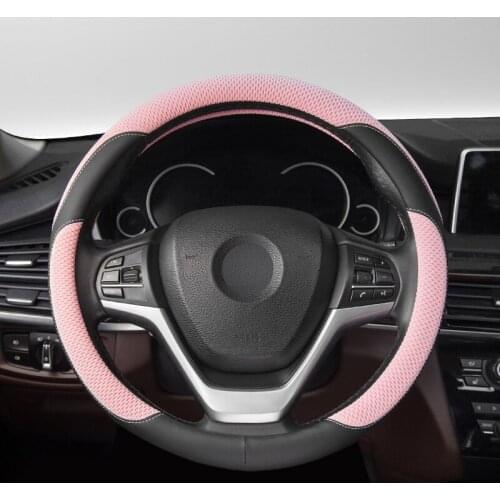 37-38CM New Car Steering Wheel Cover Artificial Leather Steering-Wheel Covers Breathable Fabric Braid Auto Accessories Universal