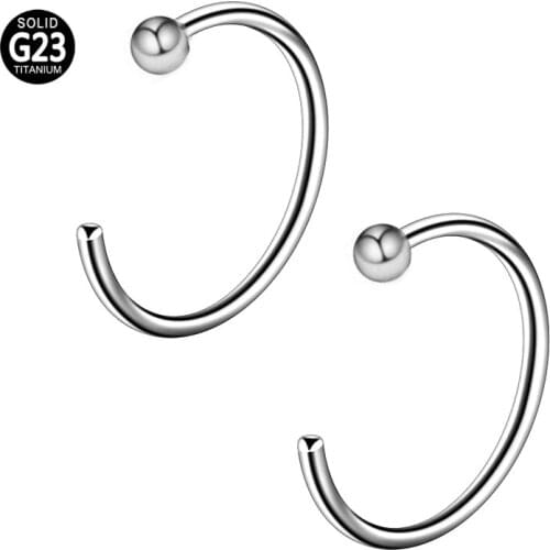 New Arrival 1PC G23 Titanium 20G 0.8x8mm C Shape Nose Hoop Nose Stud Piercings Nose Nostril Piercing Nariz For Unisex Jewelry
