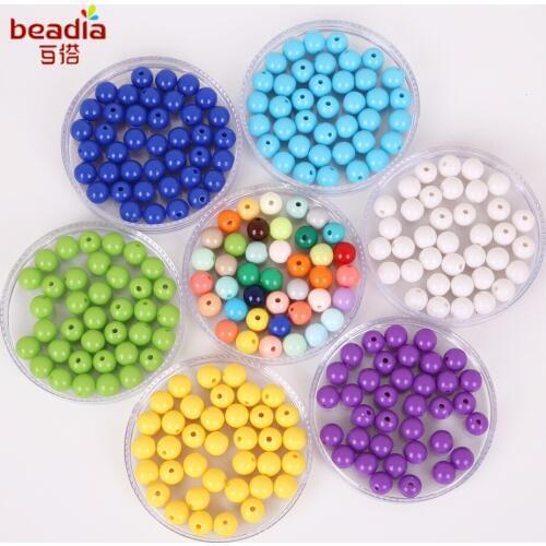 New Fashion!!Dia 8mm 100pcs/bag Random mixed Shiny Acrylic DIY Beads For Jewelry accessories