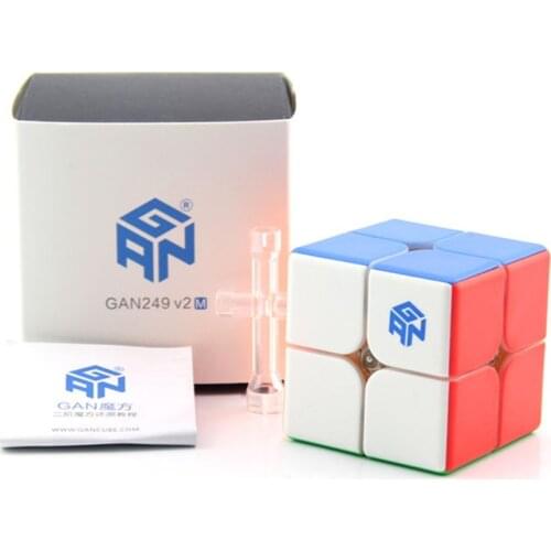 Original GAN 249 V2 GAN 249 V2 M Magnetic 2x2x2 Magic Cube GAN249 V2 2X2 Pocket Speed Cube Magnetic Puzzle Cube 2x2 Cubo Magico