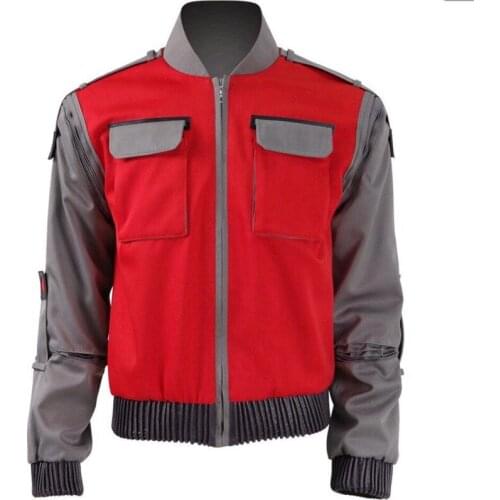 Back to the Future Jr Marlene Seamus Marty McFly Cosplay Costume Orange Jacket Adult Tops