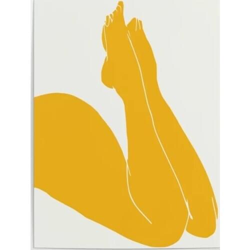 Home Decor Poster Wall Art Woman Keg Yellow Cartoon Canvas Prints Painting Pictures For Living Room Gift Modular No Framework