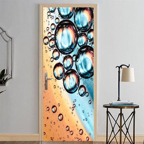 Bubble Drop Door Sticker For Living Room Bedroom Decoration Adhesive Wallpaper Poster Home Decor Wall Decals Geometric