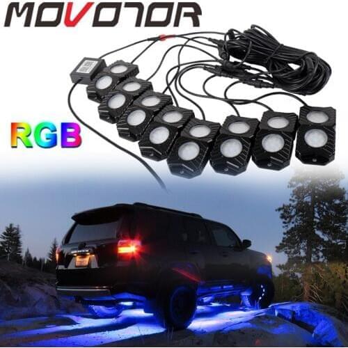 RGB LED Rock Lights Bluetooth Control Multicolor Neon LED Light Kit for Truck Car ATV SUV Vehicle Boat