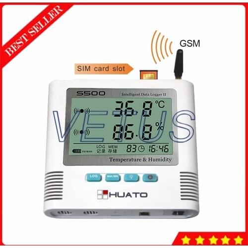 S500-TH-GSM USB interface GSM Temperature Humidity Data Logger with Monitor 2 Channel 6,5000 record message alarm function