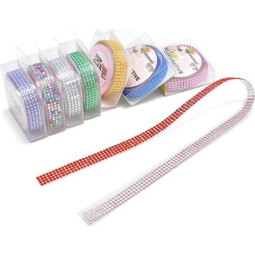 1PC Self-Adhesive Acrylic Rhinestones Tape Stick On Scrap Booking Craft Sticker Colorful Crystal Tape Arts Decoration DIY Supply