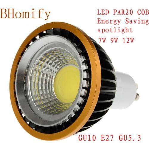 LED spot COB Spotlights PAR20 Bulb 220V 110V dimmable GU10 GU5.3 E27 7W 9W 12W bulb LED Lamps Warm/Pure/Cold White Spot light