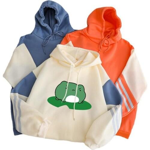 2021 Springtime Skateboard Frog Oversized Sweatshirt Men And Womens Hoodies Harajuku Warm Pullover Womens Korean Style Hoodie