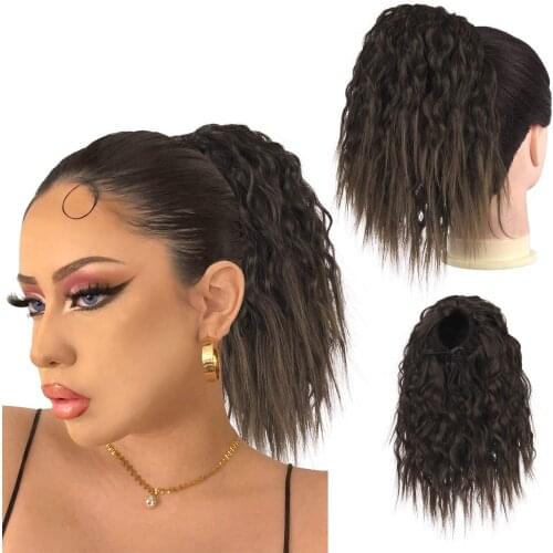 Short Ponytail Hair Extension Synthetic Afro Water Wave Hairpiece Pony tail Extensions Hair Accessories for Women