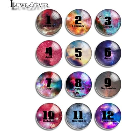 12mm 10mm 16mm 20mm 25mm 30mm 528 Month Mix Round Glass Cabochon Jewelry Finding 18mm Snap Button Charm Bracelet