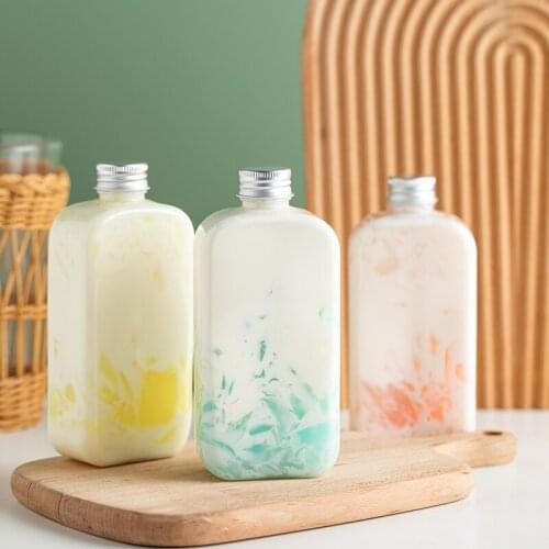 10pcs Milk tea cup disposable ice coffee packaging cups plastic cold drink plastic bottles milkshake juice yogurt cup with lid