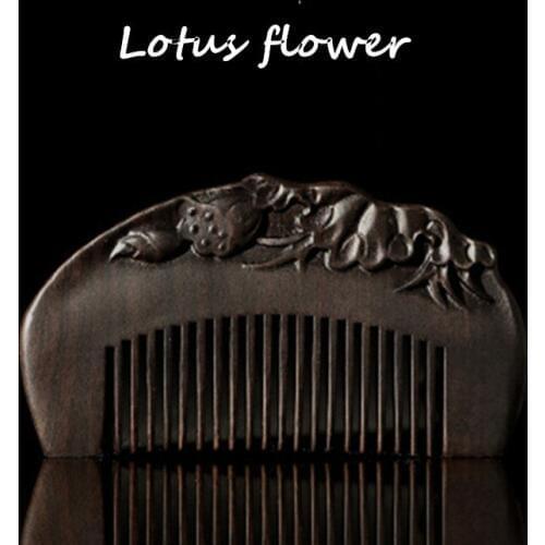 100% Wooden Comb Health Care Anti-static Massage Black Sandalwood Comb Handmade Beauty Lotus Seed Hair Brush